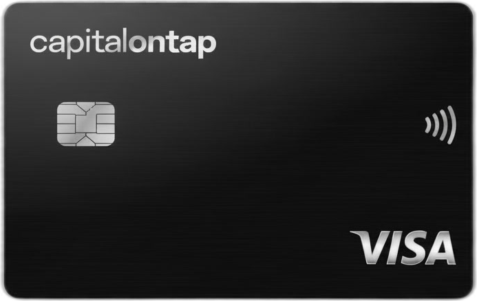 Capital on Tap black business credit card with Visa and contactless symbols