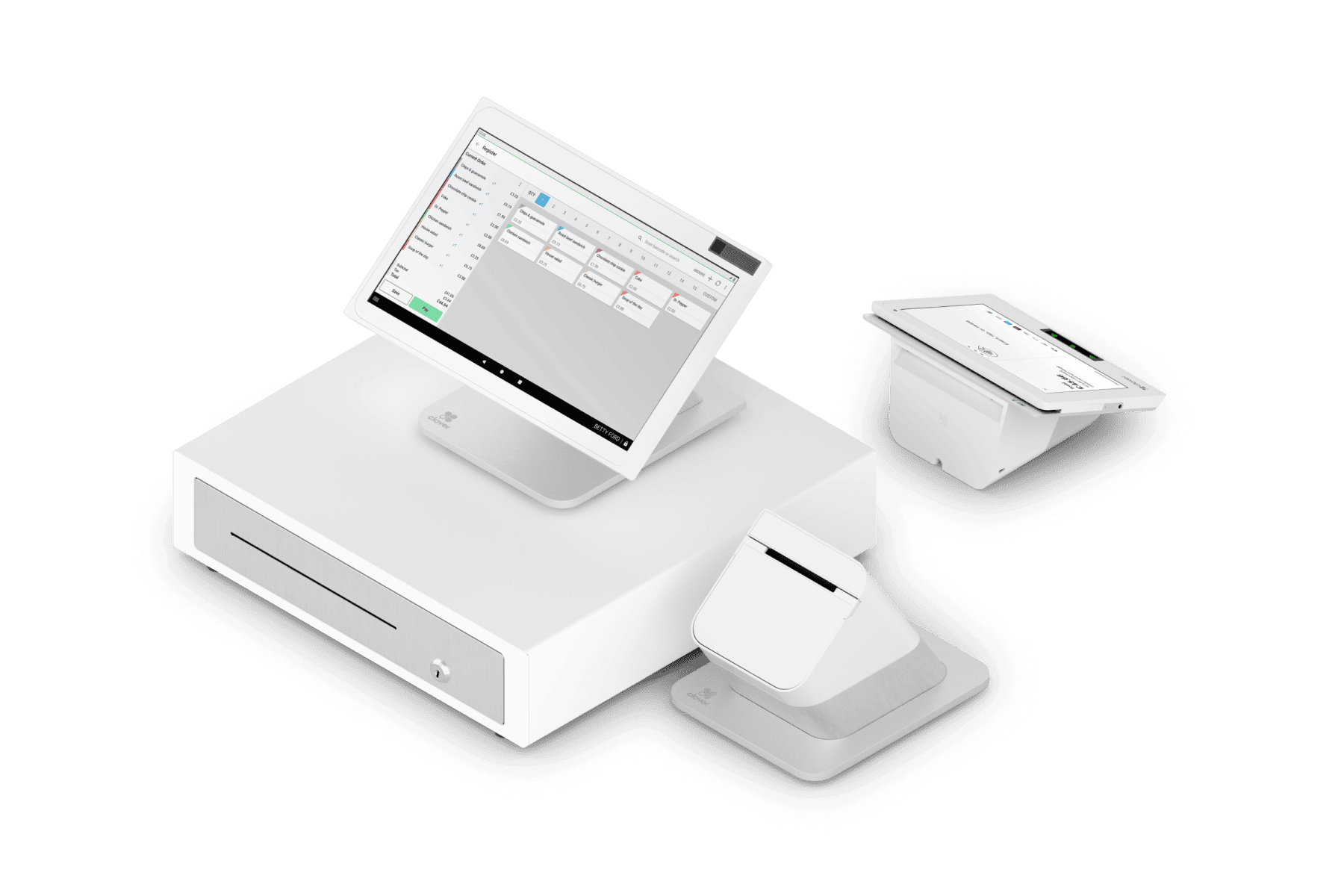 Integrated ePOS system with till, terminal, and reporting screen