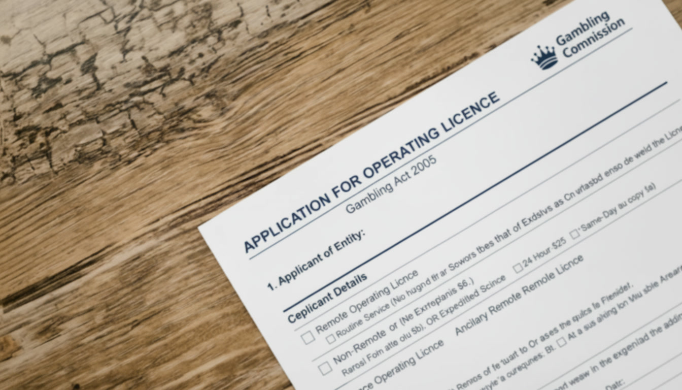 A UK Gambling Commission operating licence application form